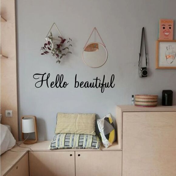 Aesthetic “HELLO BEAUTIFUL” wall sticker - Picture 3 of 3
